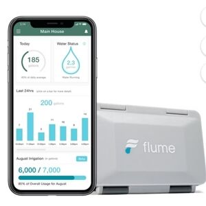 Flume 2X Smart Home Water Monitor and Leak Detector Model F2100 Real-Time track